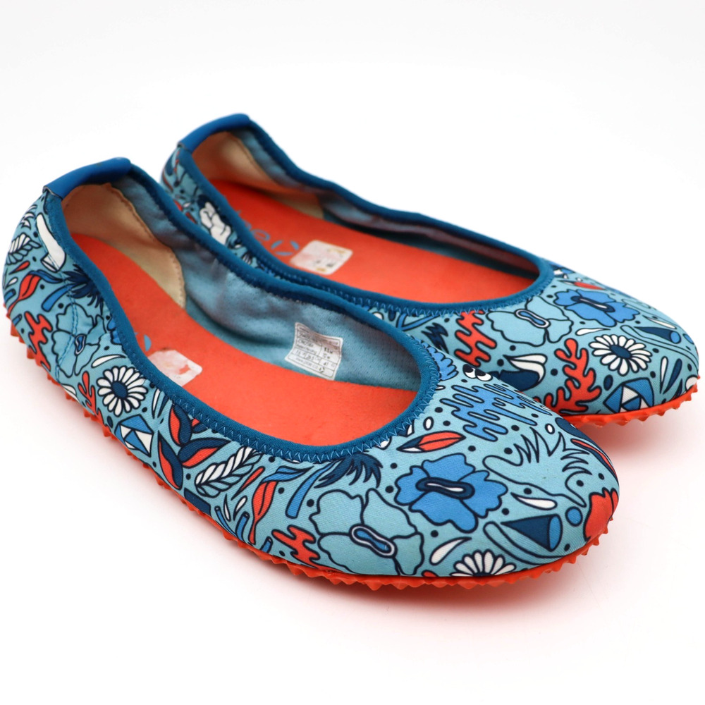 Plae Crosby Blue Multicolor Ballet Flat Shoes Womens SIZE 10